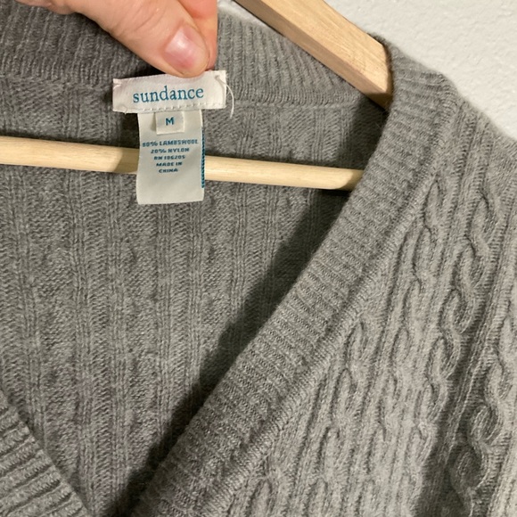 Sundance Cardigan Sweater Coat Patchwork Lambswool Blend Duster Buttons Medium - Picture 4 of 16